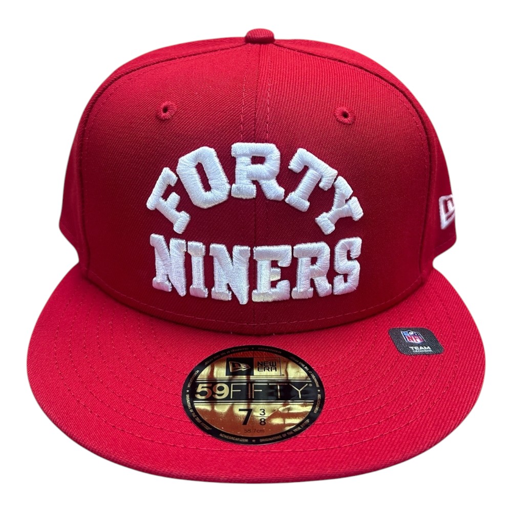 San Francisco 49ers Red Block Letter Logo Green UV New Era 59FIFTY Fitted Hat