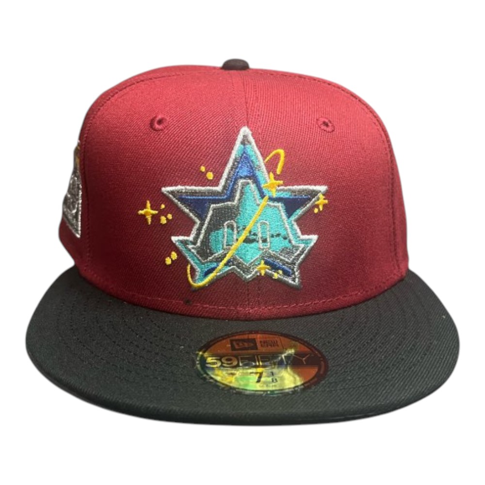 Seattle Mariners Brick Red and Black Celestial Logo 40th Anniversary Patch Silver UV New Era 59FIFTY Fitted Hat