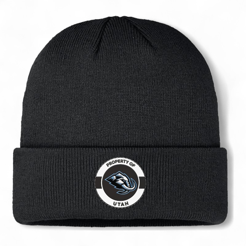 Utah Mammoth Black Property of Utah Cuffed Knit Beanie Hat