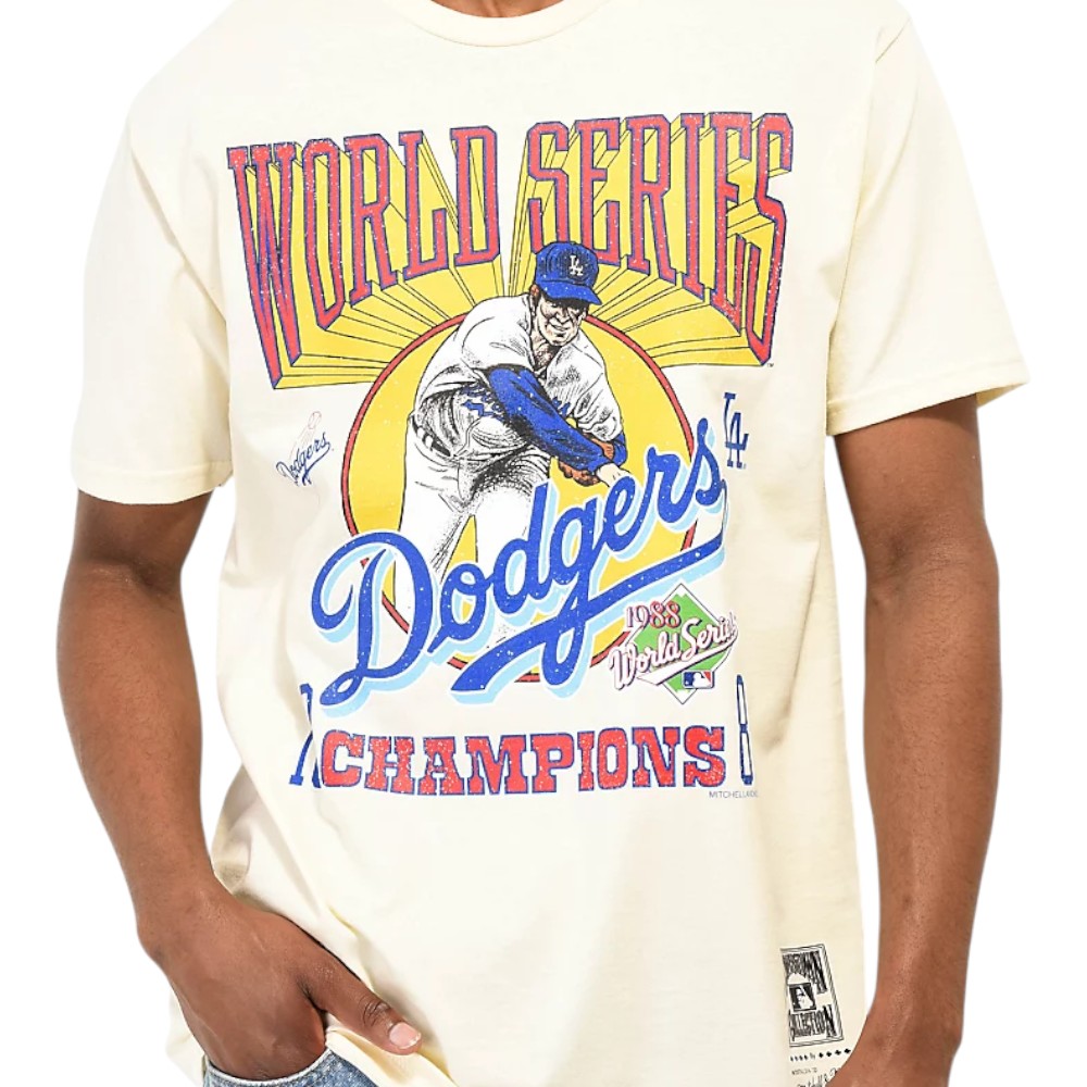 Los Angeles Dodgers Cream 1988 World Series Champions Retro Mitchell & Ness T-Shirt