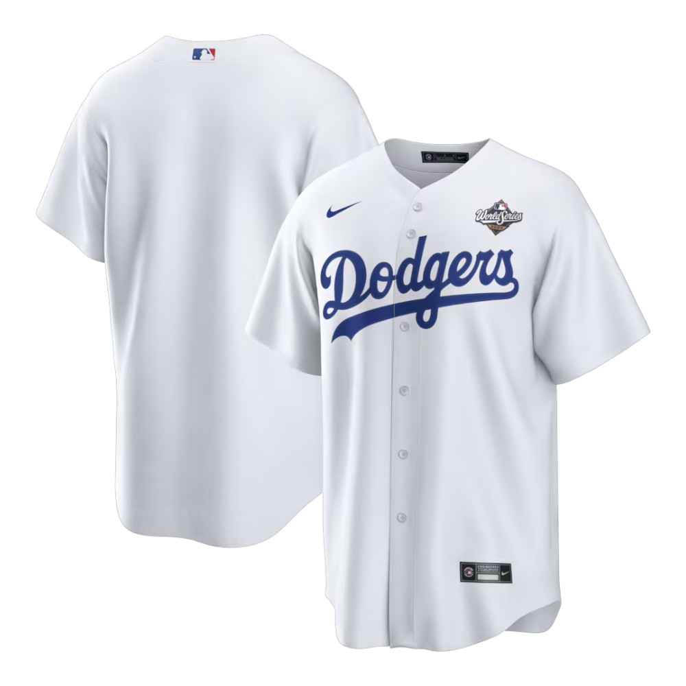 Los Angeles Dodgers White 2025 World Series Blank Home Nike Replica Player Jersey