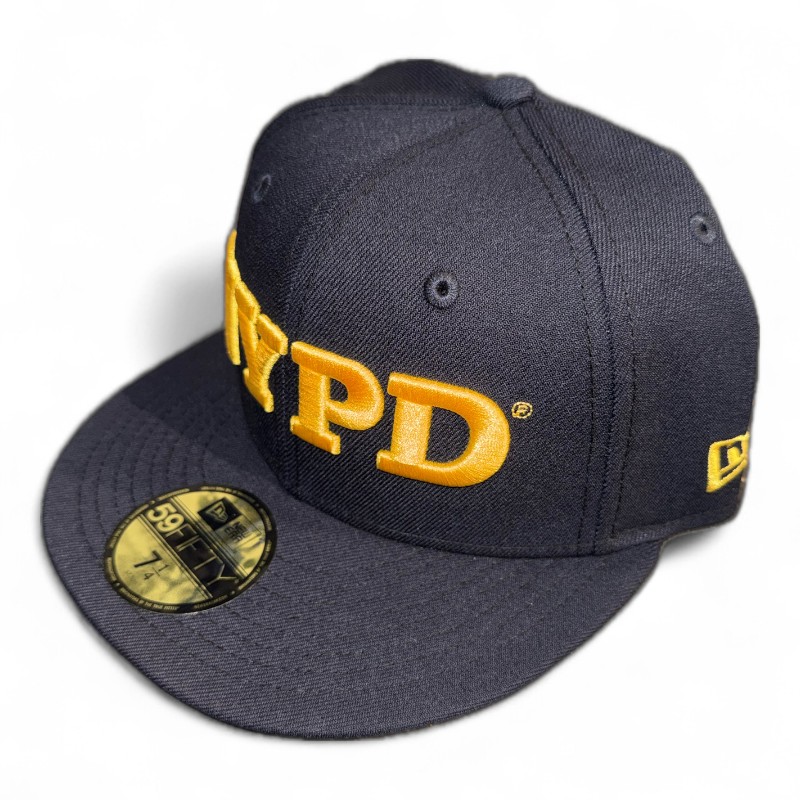 NYPD Navy and Yellow Badge Patch Gray UV New Era 59FIFTY Fitted Hat