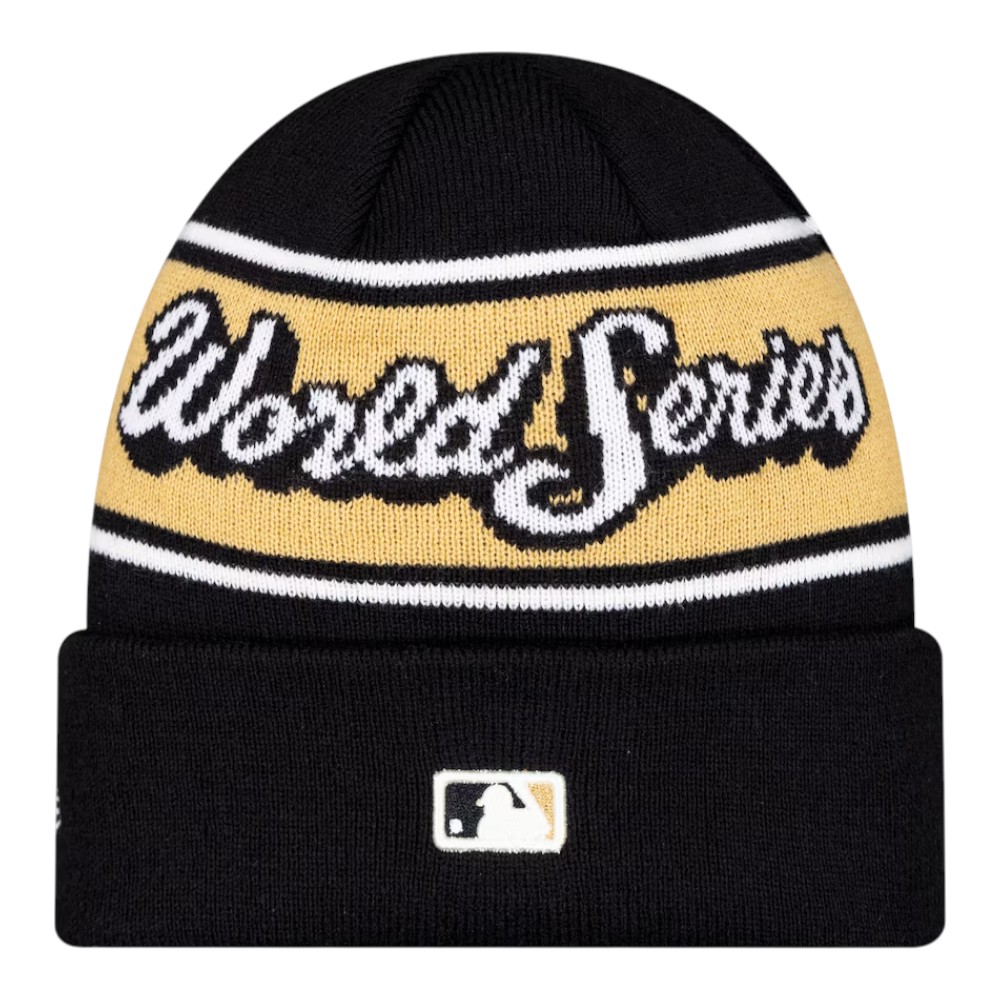 Los Angeles Dodgers Black 2025 National League Champions Locker Room New Era Cuffed Knit Hat