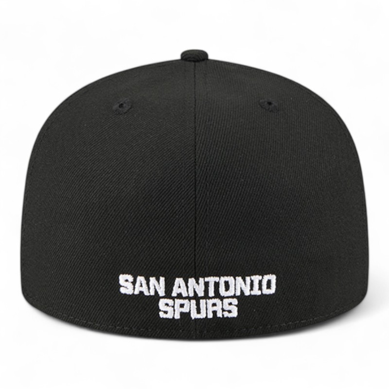 San Antonio Spurs Black and White Tip Off NBA 59FIFTY Split Panel New Era Fitted Hat