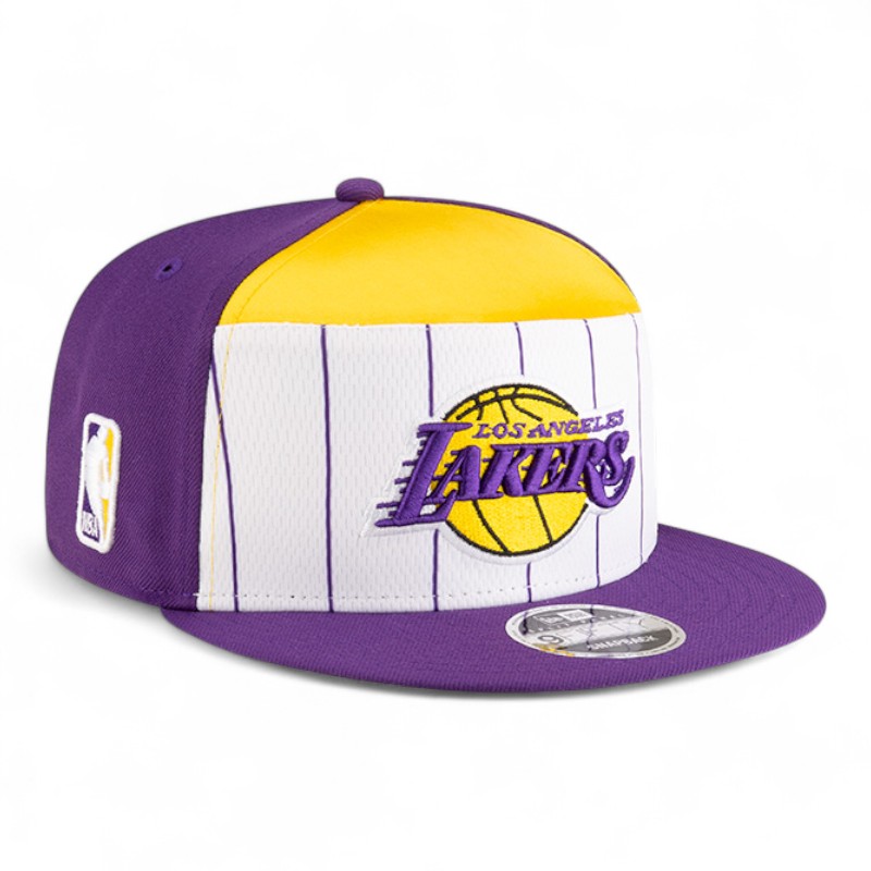 Youth Los Angeles Lakers Purple and White NBA Tip Off New Era 9FIFTY Split Panel Snapback Adjustable Hat