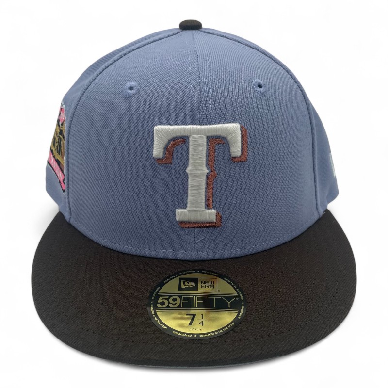 Texas Rangers Lavender and Walnut Final Stadium Patch Gray UV New Era 59FIFTY Fitted Hat