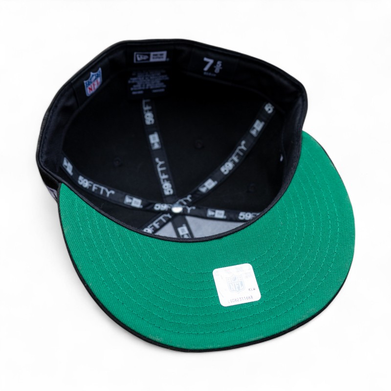 San Francisco 49ers Black Leon the Lab Retro Script Green UV New Era 59FIFTY Fitted Hat