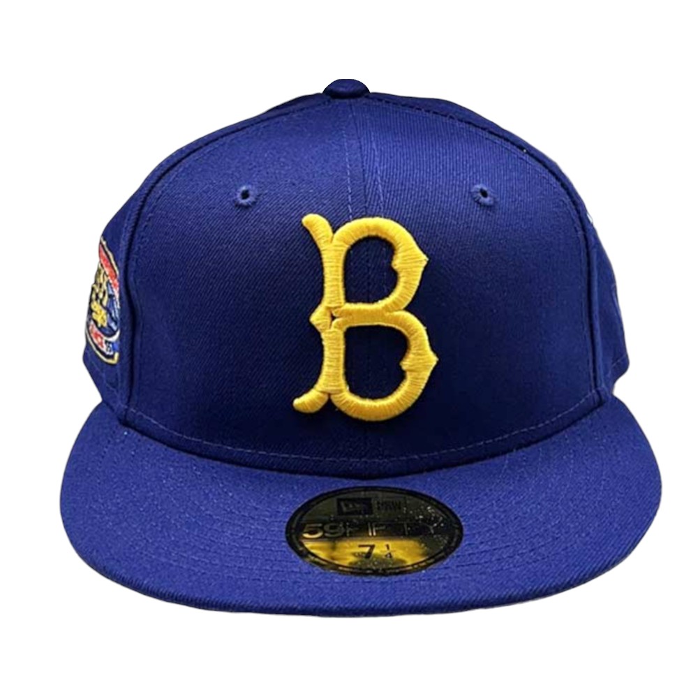 Brooklyn Dodgers Royal Blue with Gold "B" First World Series 1955 Patch Grey UV 59FIFTY Fitted Hat