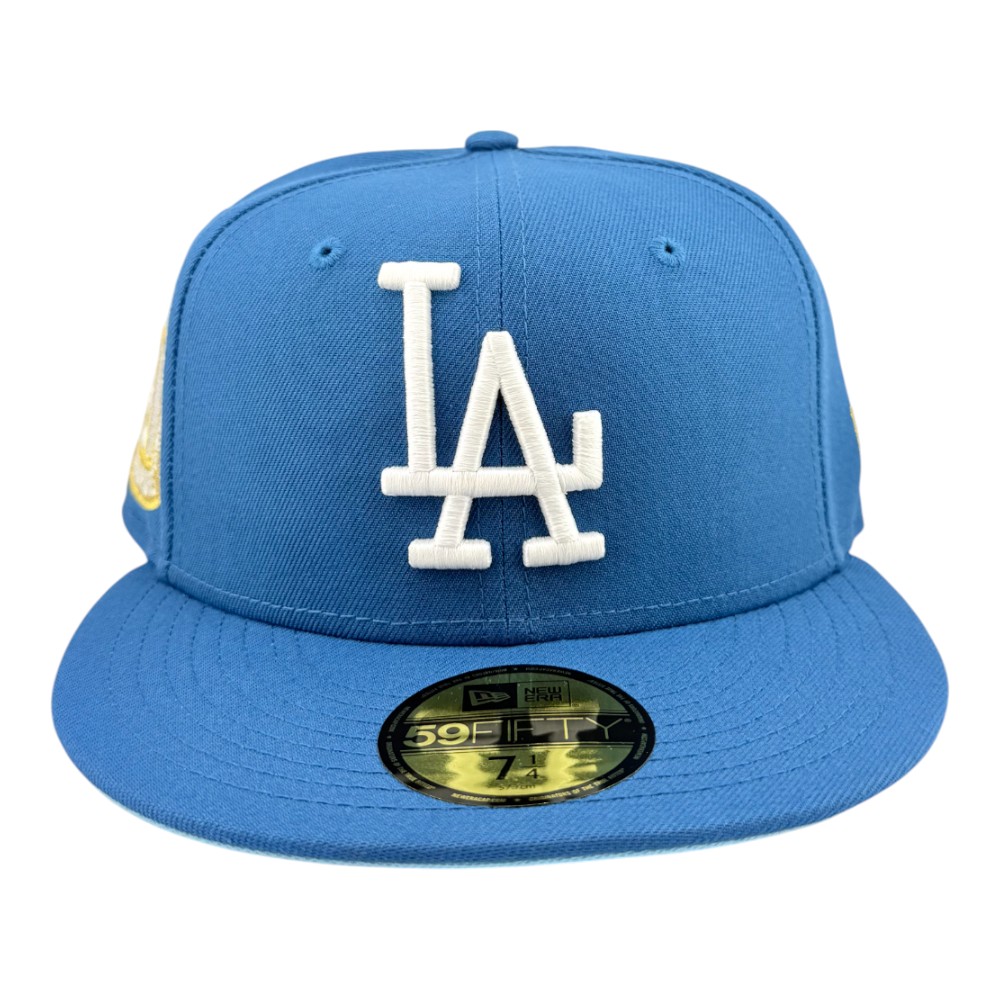 Los Angeles Dodgers Seashore Blue 8x Champs Patch Icy UV New Era 59FIFTY Fitted Hat