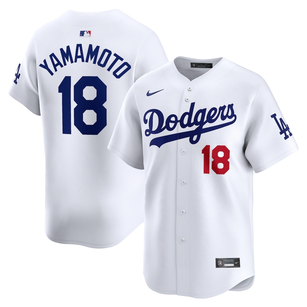 Los Angeles Dodgers Yoshinobu Yamamoto White (Red Number) Home