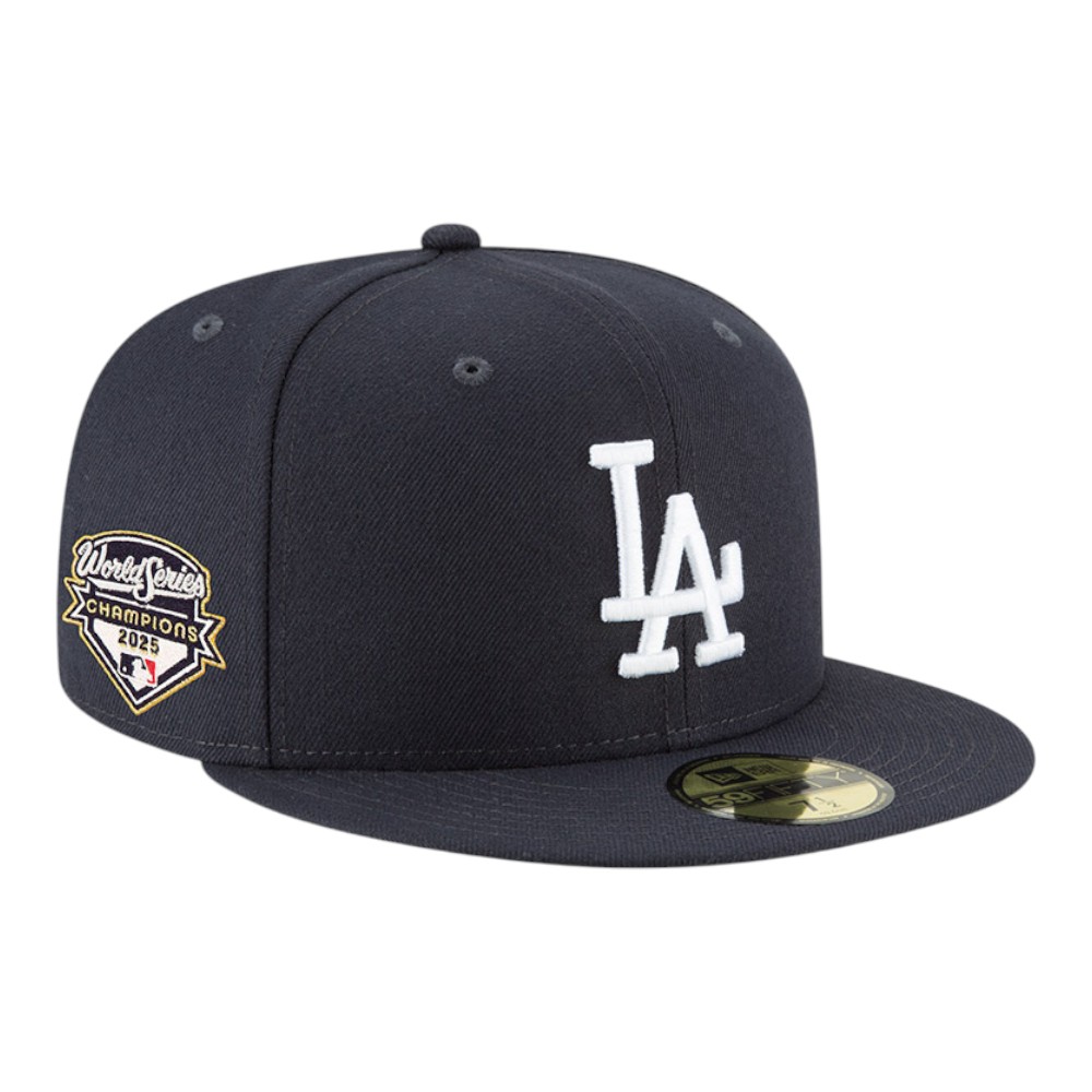 【海外限定】 絶品✨New era MLB キャップ LA Dodgers Los Angeles Dodgers Navy 2025 World Series Champions Patch Grey UV