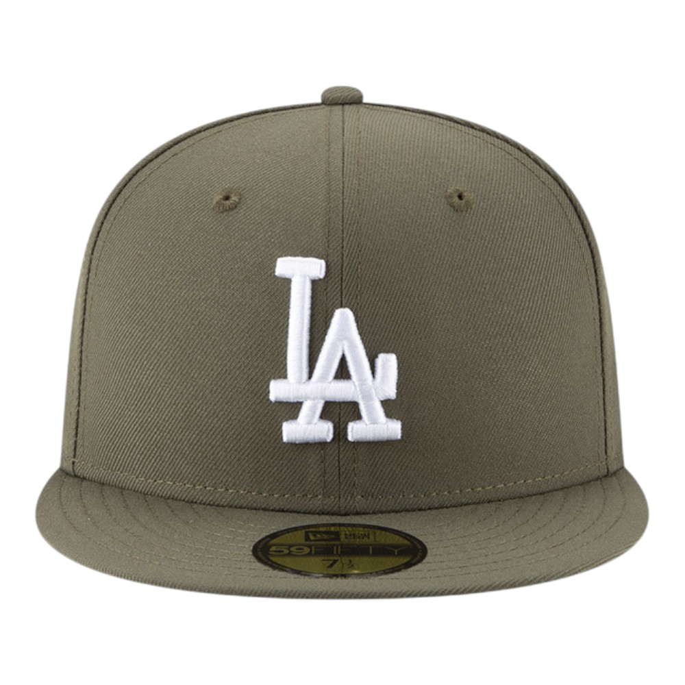 Los Angeles Dodgers Olive Green 2025 World Series Champions Patch Grey UV New Era 59FIFTY Fitted Hat