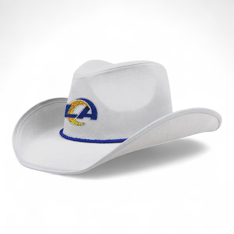 Los Angeles Rams White Rhinestone FOCO Cowboy Hat