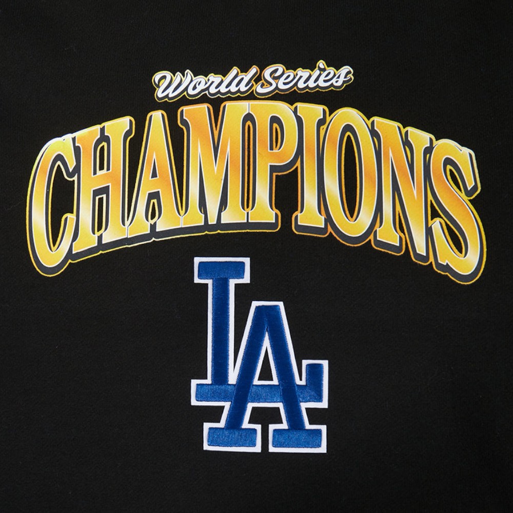 Los Angeles Dodgers Black 2025 World Series Drop Shoulder Pullover Hoodie