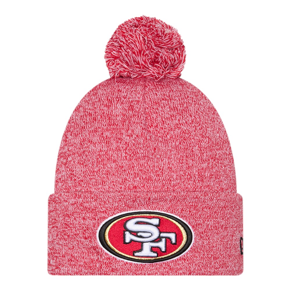 San Francisco 49ers Red Marl New Era Cuffed Knit Pom Beanie Hat
