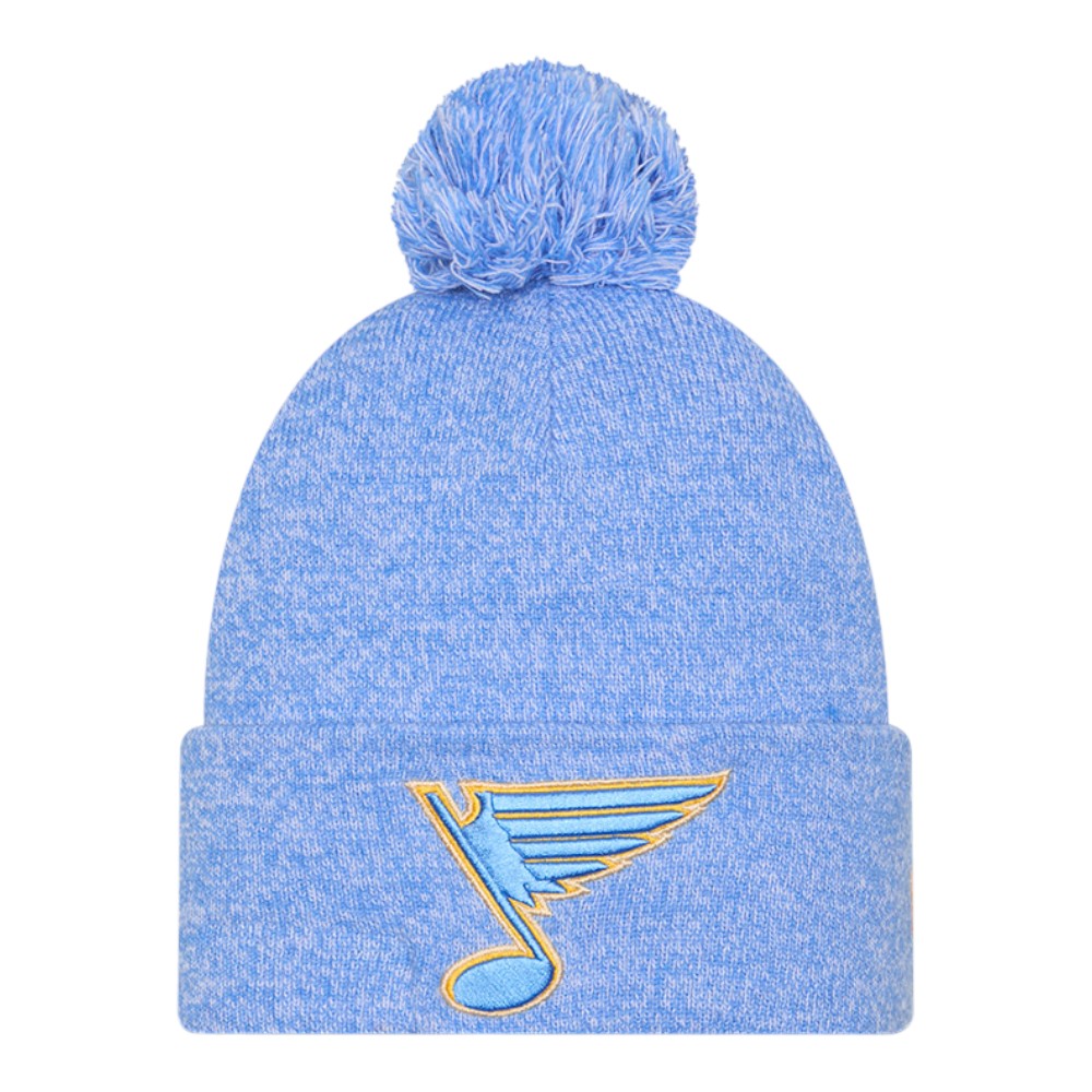 St. Louis Blues Blue Marl New Era Cuffed Knit Pom Beanie Hat