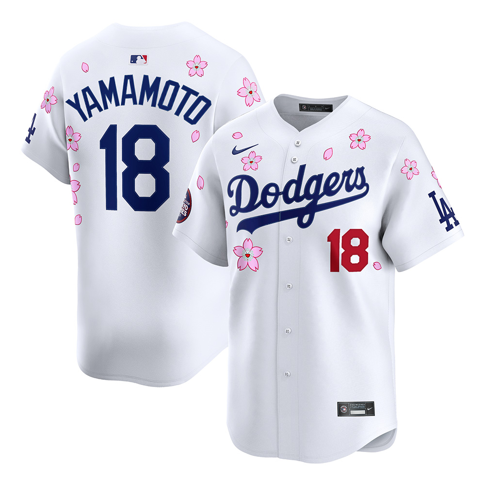 Los Angeles Dodgers Yoshinobu Yamamoto Nike x Takashi Murakami MLB World Tour Tokyo Series White Home Limited Player Jersey
