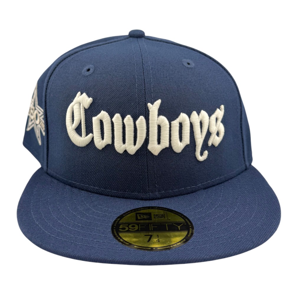 Dallas Cowboys Ocean Blue NFL Collection 50th Anniversary Patch Grey UV New Era 59FIFTY Fitted Hat