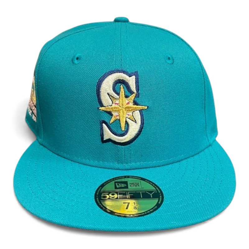 Seattle Mariners Teal T-Mobile Stadium Patch Pink UV New Era 59FIFTY Fitted Hat