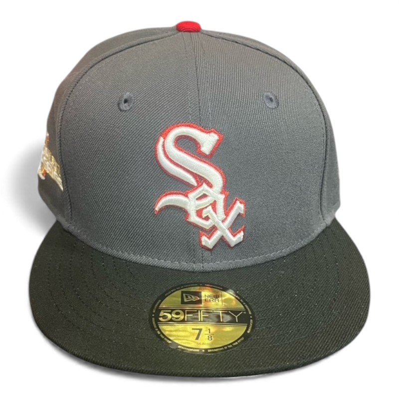 Chicago White Sox Graphite and Black 2005 WS Patch Gray UV New Era 59FIFTY Fitted Hat