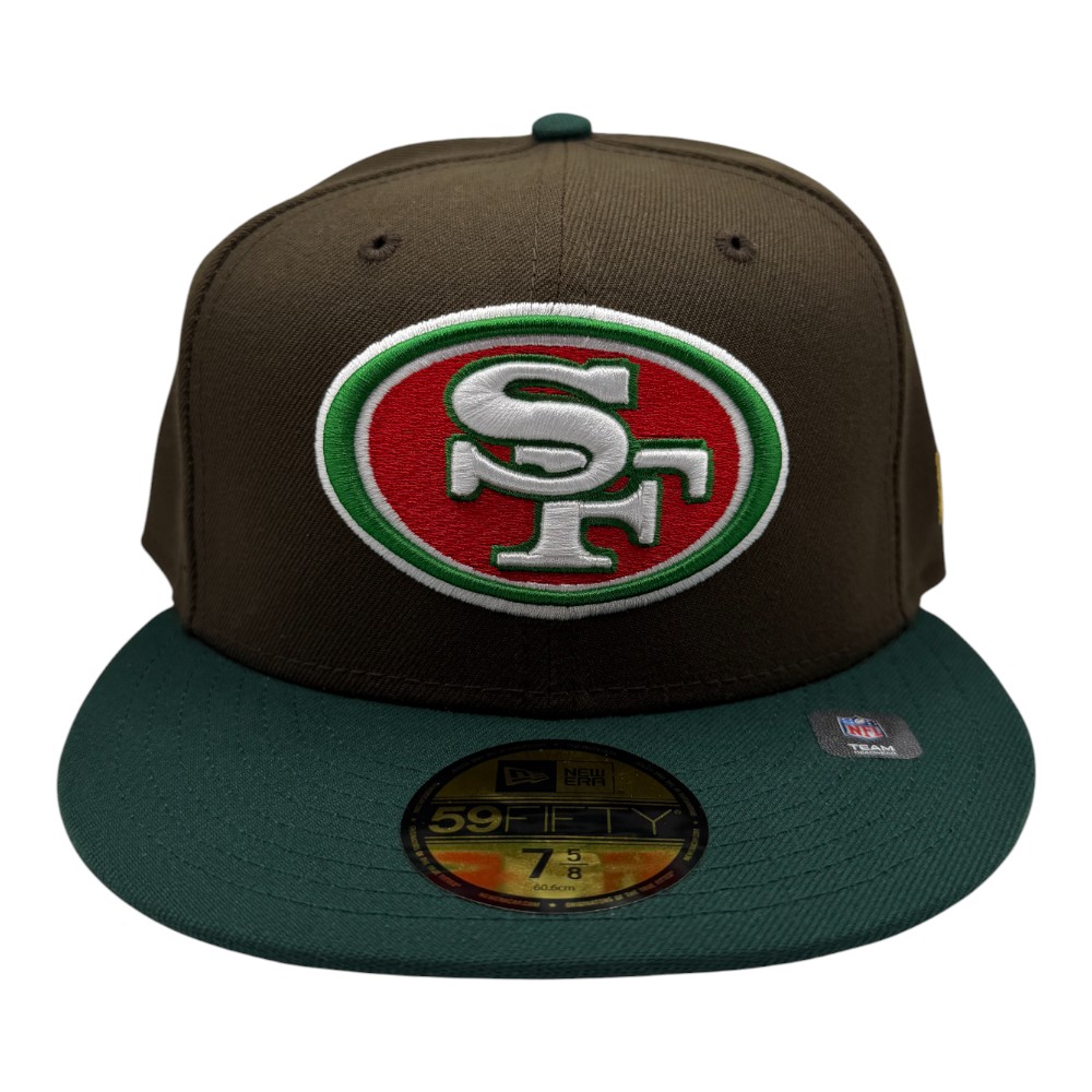 San Francisco 49ers Brown and Green Hecho En Mexico Eagle Patch Grey UV New Era 59FIFTY Fitted Hat