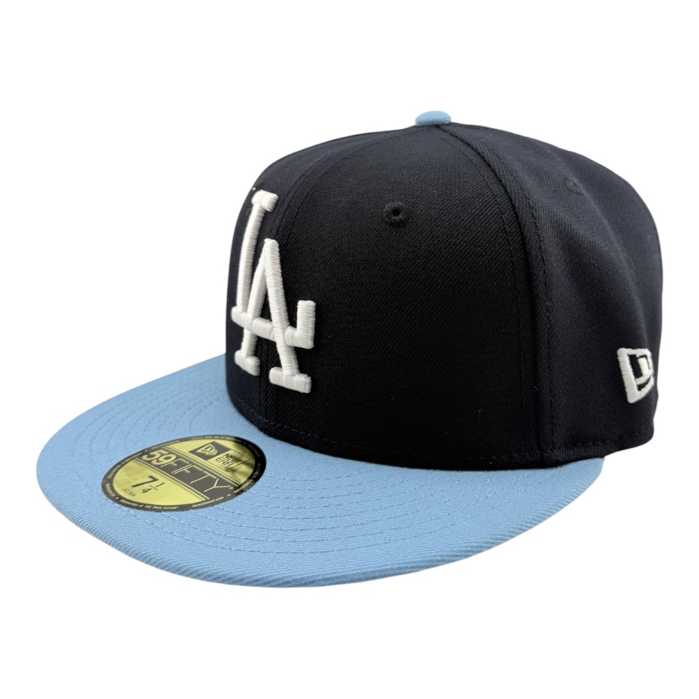 Los Angeles Dodgers Navy and Light Blue 2T 40th Anniversary Patch Grey UV New Era 59FIFTY Fitted Hat