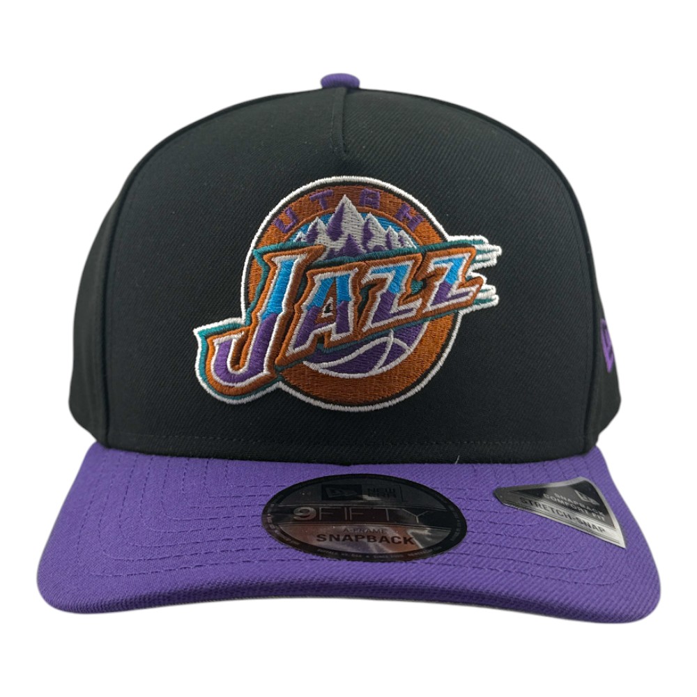 Utah Jazz Black and Purple NBA Hardwood Classics New Era 9FIFTY A-Frame Snapback Hat
