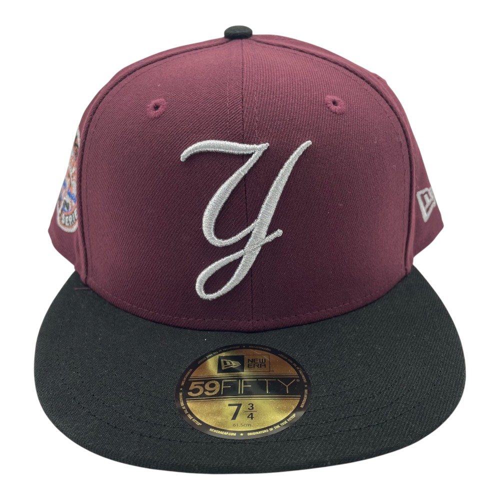 New York Yankees Maroon and Black 1949 WS Patch Grey UV Era 59FIFTY Fitted Hat