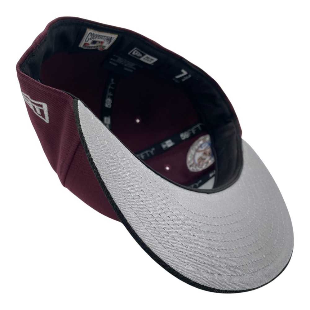 New York Yankees Maroon and Black 1949 WS Patch Grey UV Era 59FIFTY Fitted Hat