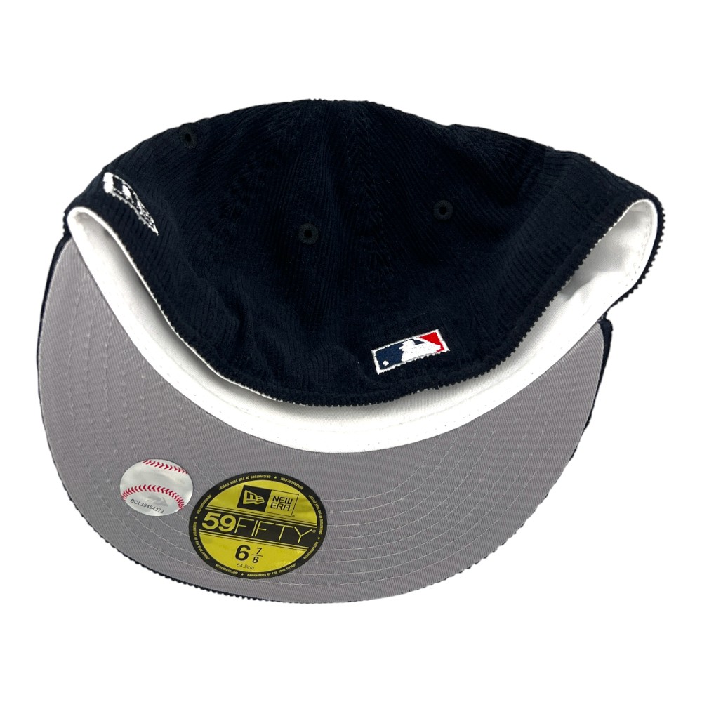 Los Angeles Dodgers Navy Corduroy 100th Anniversary Side Patch Grey UV New Era 59FIFTY Fitted Hat