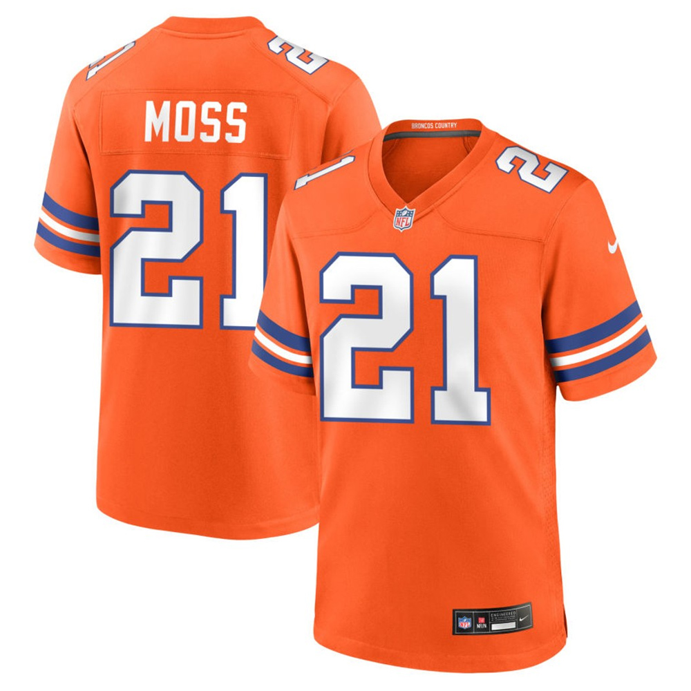 Denver Broncos Riley Moss Orange Crush Mile High Collection 1977 Throwback Player Nike Game Jersey