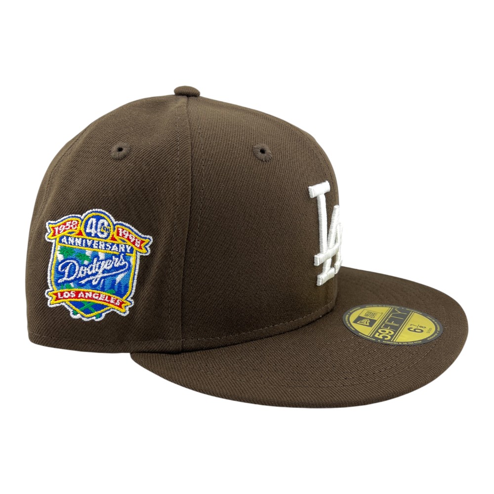 Los Angeles Dodgers Walnut Brown 40th Anniversary Patch Grey UV New Era 59FIFTY Fitted Hat