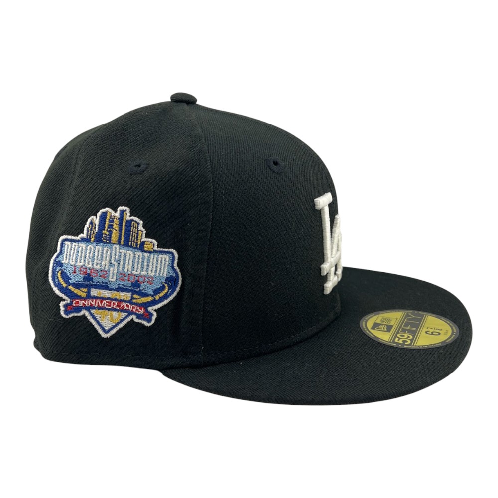 Los Angeles Dodgers Black and White 40th Anniversary Patch Pink UV New Era 59FIFTY Fitted Hat