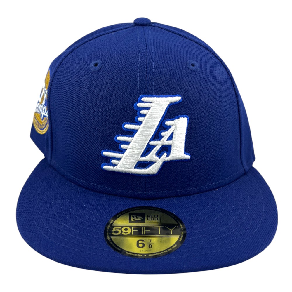 Los Angeles Lakers Royal Blue 17x Champs Patch Grey UV NBA New Era 59FIFTY Fitted Hat