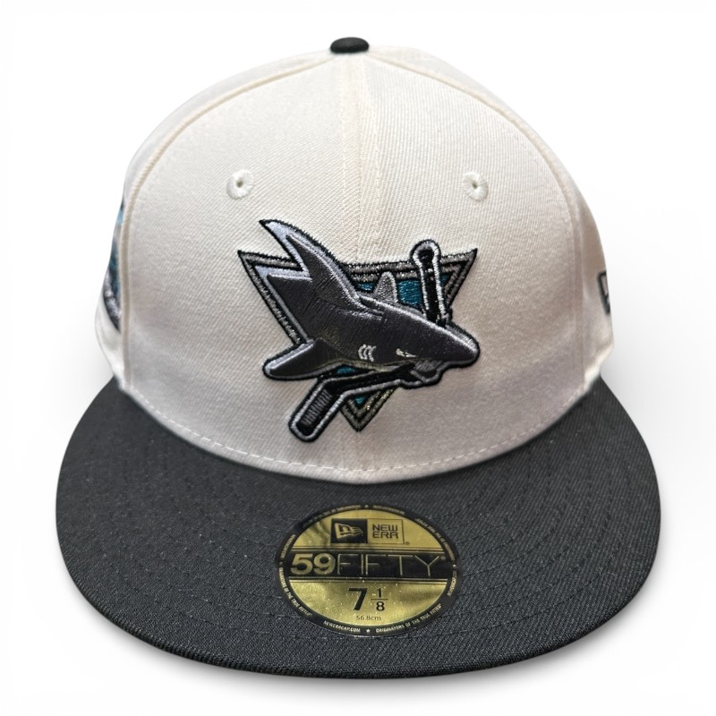 San Jose Sharks Chrome and Black 10th Anniversary Patch Green UV New Era 59FIFTY Fitted Hat