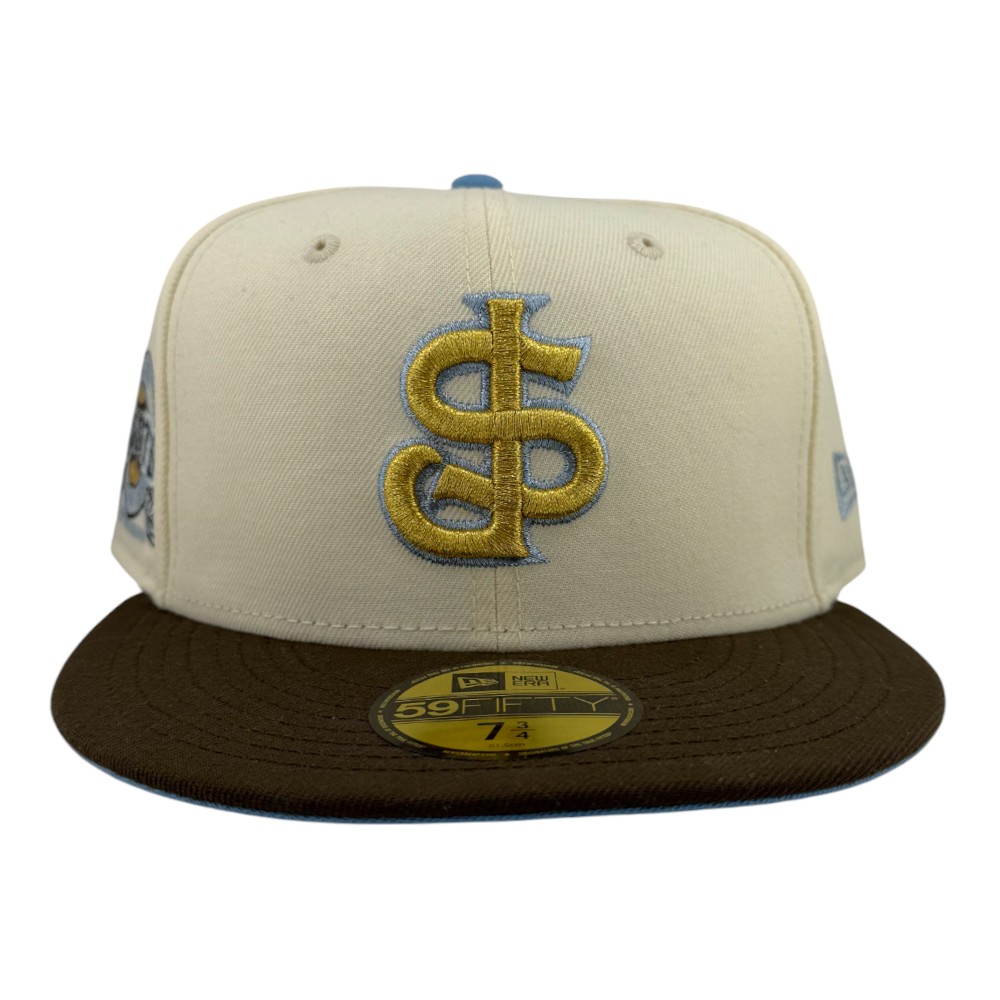 San Jose Giants Chrome and Brown 30th Anniversary Patch Icy Blue UV New Era 59FIFTY Fitted Hat
