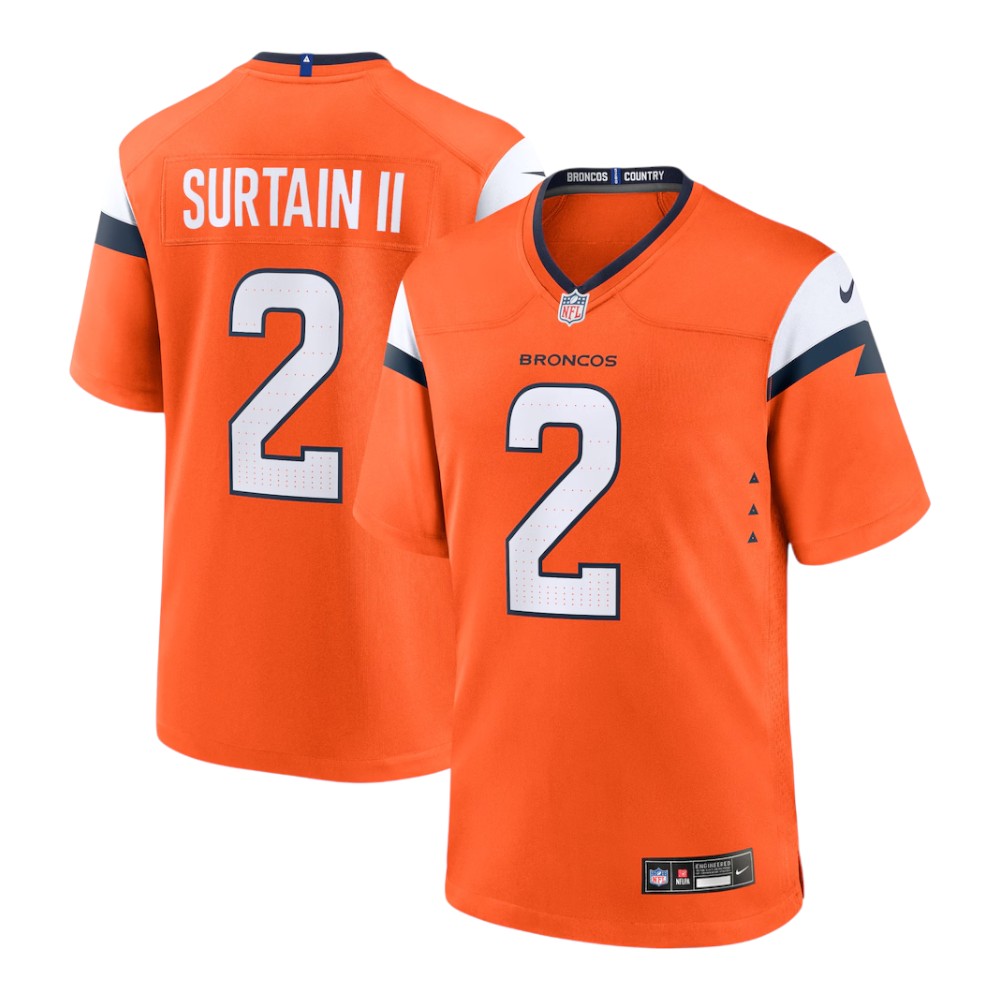 Denver Broncos Patrick Surtain II Nike Orange Home Game Jersey
