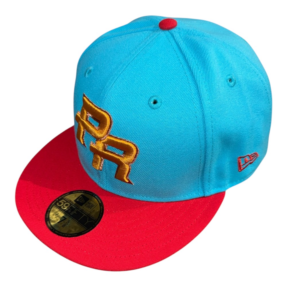 Puerto Rico Vice Blue and Scarlet Flag Patch Gray UV New Era 59FIFTY Fitted Hat