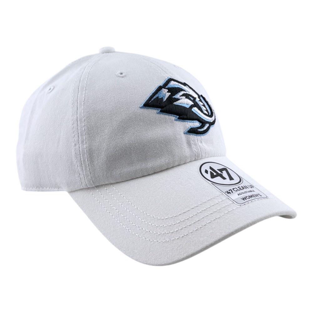 Women's Utah Mammoth White Primary Logo '47 Clean Up Adjustable Hat