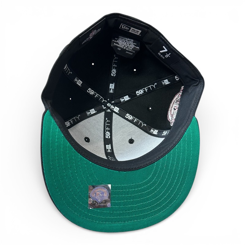 San Jose Giants Black and Red 25th Anniversary Patch Green UV MiLB New Era 59FIFTY Fitted Hat