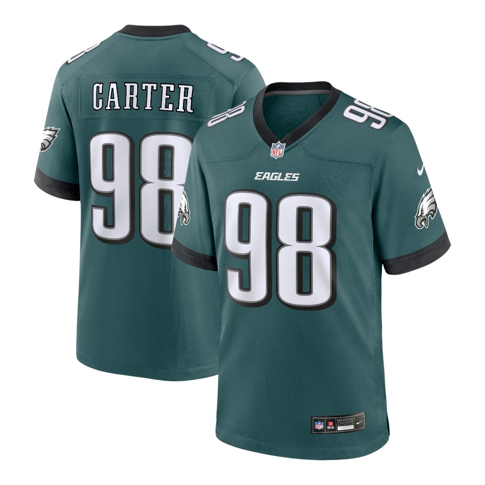 Philadalphia Eagles Jalen Carter Midnight Green Nike Team Game Jersey