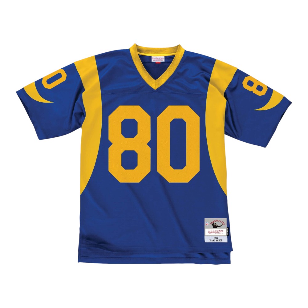 海外ブルースユニフォーム Los Angeles Rams Isaac Bruce Royal Blue 1999 Mitchell & Ness