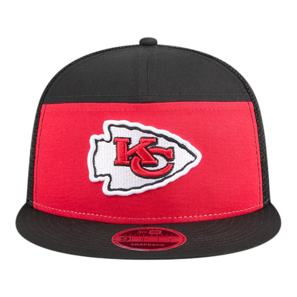 Kansas City Chiefs Black Mesh Back Outdoor New Era 9FIFTY Split Panel Snapback Hat