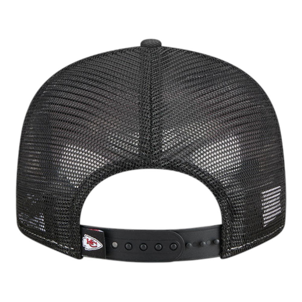 Kansas City Chiefs Black Mesh Back Outdoor New Era 9FIFTY Split Panel Snapback Hat