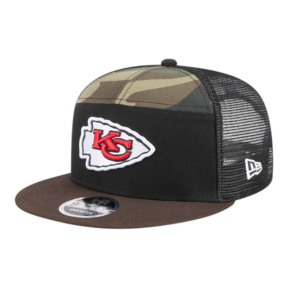 Kansas City Chiefs Camo Mesh Back Outdoor New Era 9FIFTY Split Panel Snapback Hat