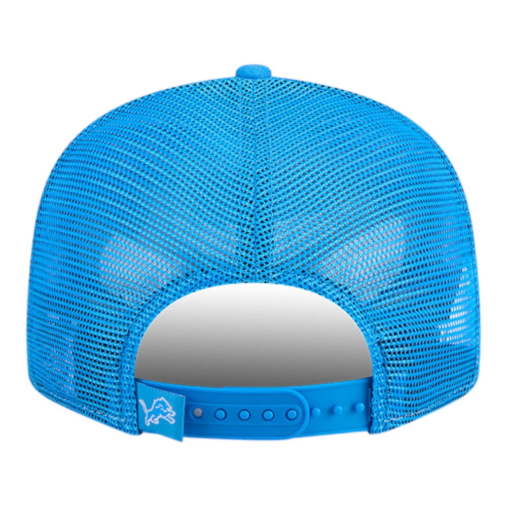 Detroit Lions Blue and Grey Mesh Back Outdoor New Era 9FIFTY Split Panel Snapback Hat