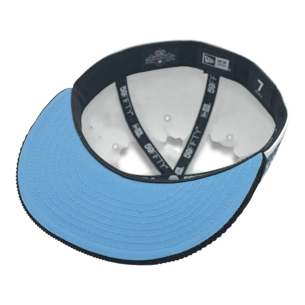 Buffalo Bisons White with Black Corduroy 25th Anniversary Patch Icy Blue UV MiLB New Era 59FIFTY Fitted Hat