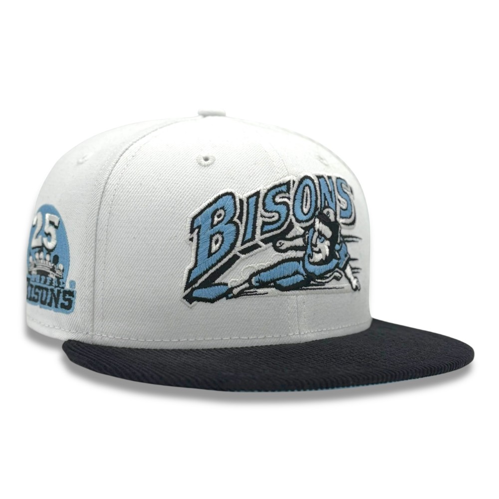 Buffalo Bisons White with Black Corduroy 25th Anniversary Patch