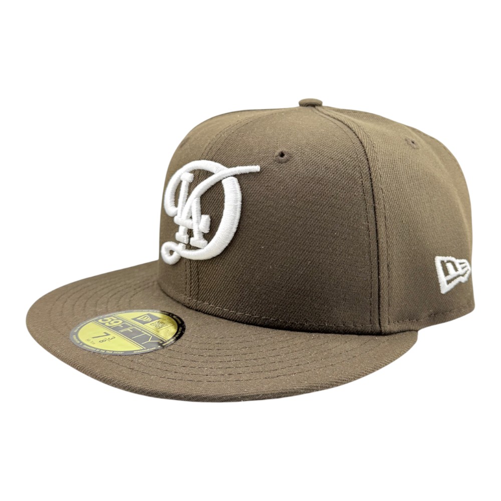 Los Angeles Dodgers Walnut Brown City Connect 2025 World Series Champions Patch Black UV New Era 59FIFTY Fitted Hat