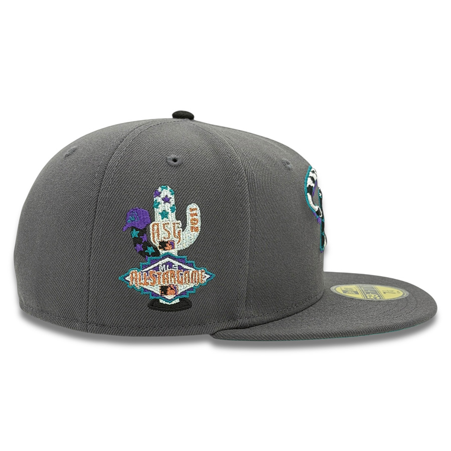 Arizona Diamondbacks Graphite 2011 All Star Game Patch Teal UV New Era 59FIFTY Fitted Hat